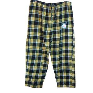 Team NFL License Pittsburgh Steelers Gold Black Plaid Pull On Flannel Sleep Pant